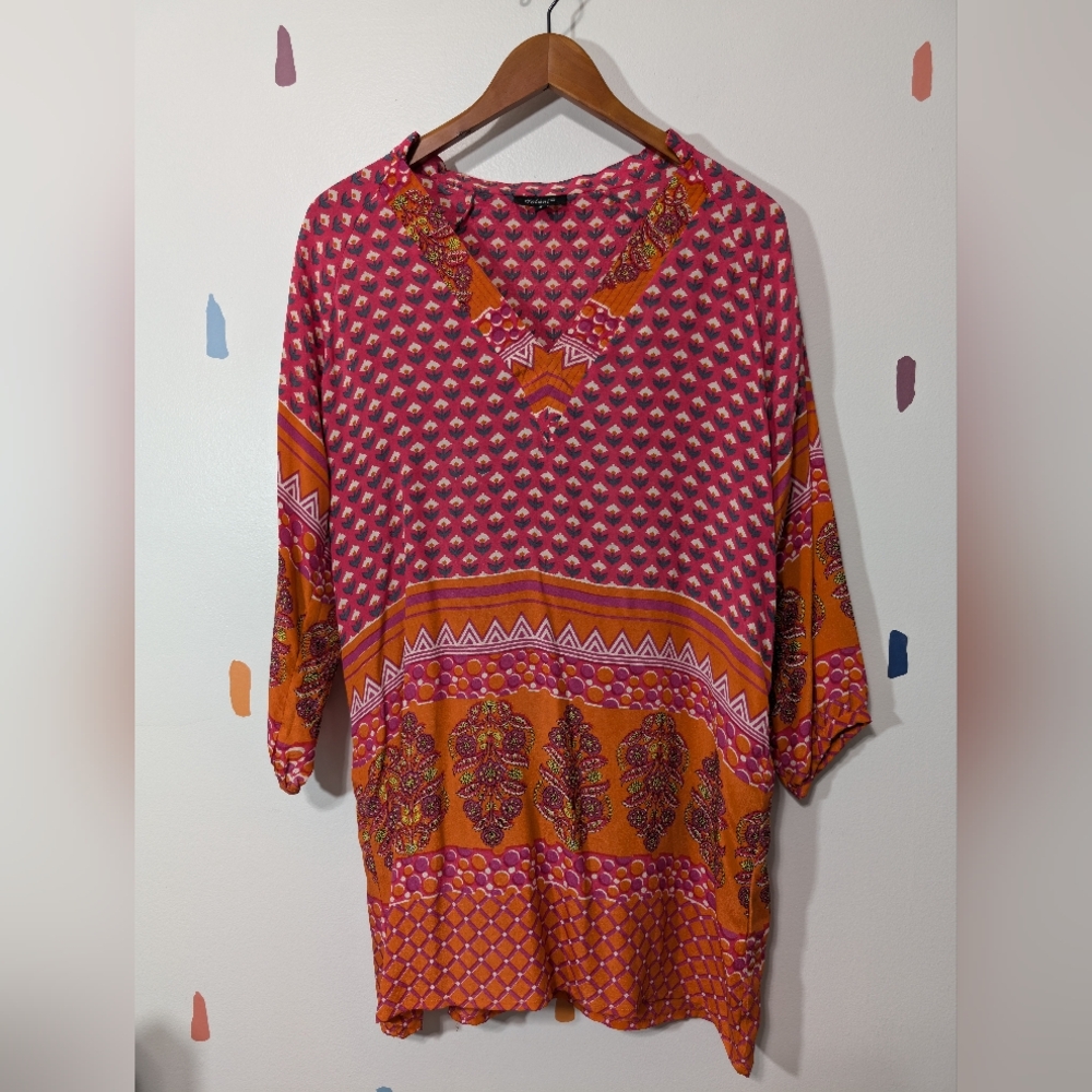 Tolani Nisha Silk Mixed Print Dress